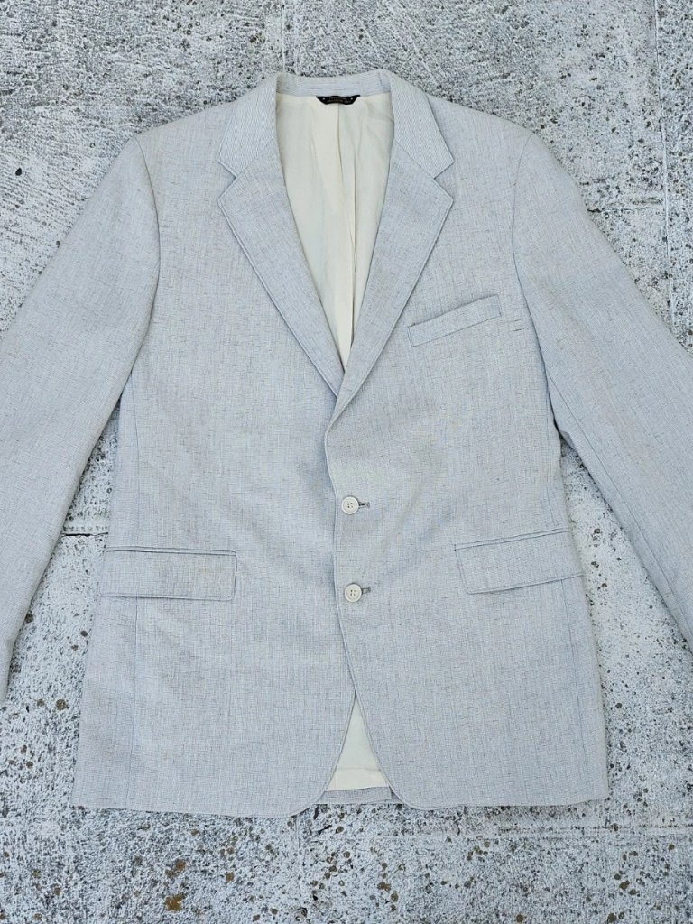 Levi's Men Blazer Sport Coat Jacket Gray Action Suit Two Button Size 44l